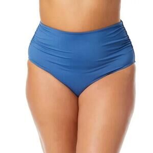 Anne Cole Women's Plus Size High-Waist Blue Bikini Bottoms 20W